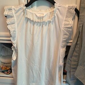 NWT LC Lauren Conrad eyelet ruffle sleeve tank Sz XXL